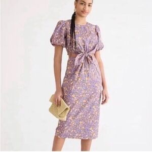 J. Crew women’s Cut out Floral Purple and Orange Dress size 16